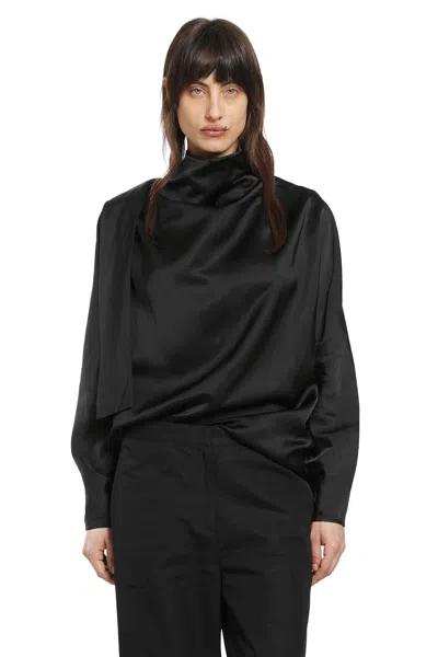 Totême Cowl Neck Blouse In Black
