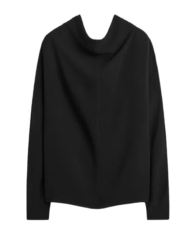 Totême Cowl Neck Blouse In Black