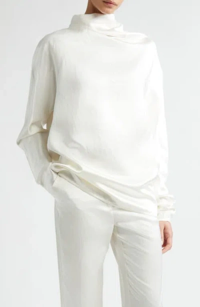 Totême Toteme Crepe Cady High Cowl-neck Blouse In White