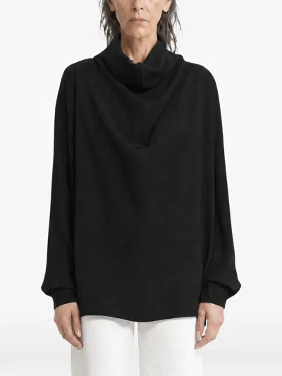 Totême Cowl-neck Scarf-detail Blouse In Black