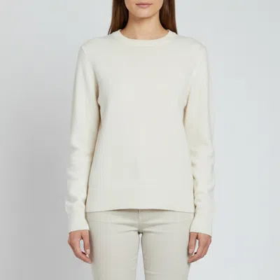 Pre-owned Totême Cream Cashmere Knit Crew Neck Sweater M In White