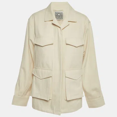 Pre-owned Totême Cream Cotton Gabardine Army Jacket M