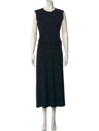 Pre-owned Totême Crepe Band Long Dress In Black
