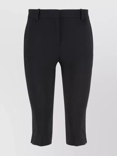 Totême Crepe Trousers With Belt Loops And Front Slit In Black