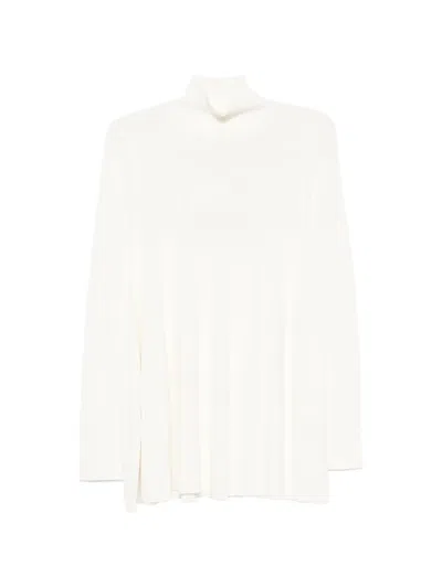 Totême Crepe Turtleneck Sweater In White