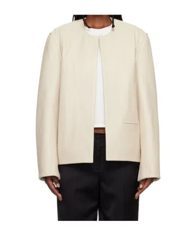Totême Crew Neck Jacket In Neutral