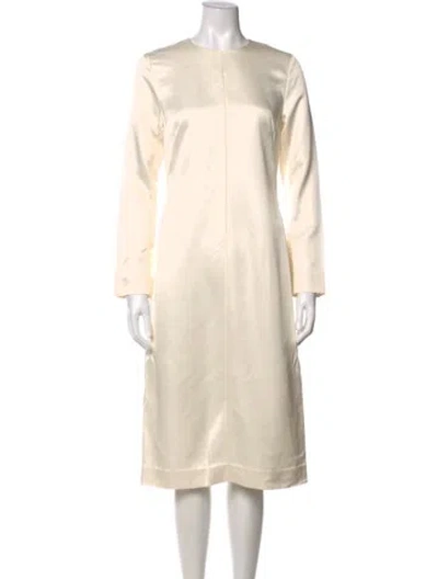 Pre-owned Totême Crew Neck Knee-length Dress In Neutrals