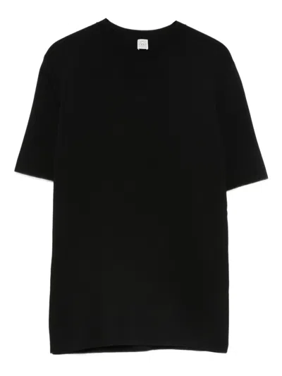 Totême Crew-neck Knitted Top In Black