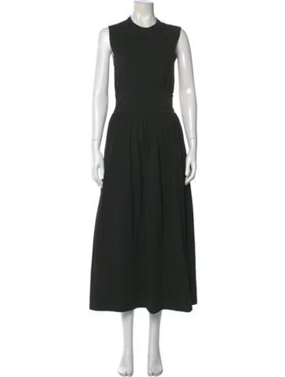 Pre-owned Totême Crew Neck Long Dress In Black