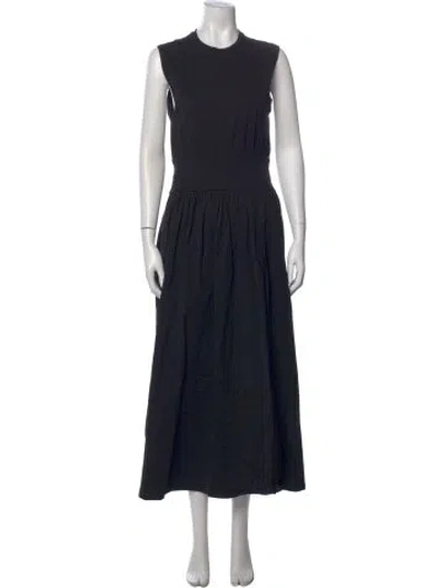 Pre-owned Totême Crew Neck Long Dress In Black