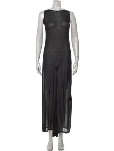Pre-owned Totême Crew Neck Long Dress In Black