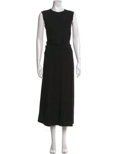 Pre-owned Totême Crew Neck Long Dress In Black