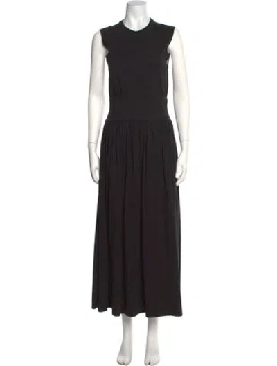 Pre-owned Totême Crew Neck Long Dress In Black