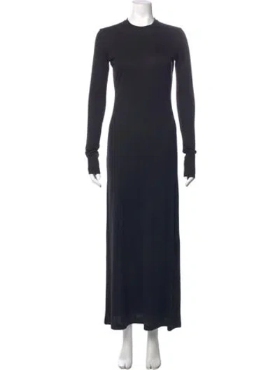 Pre-owned Totême Crew Neck Long Dress In Blue