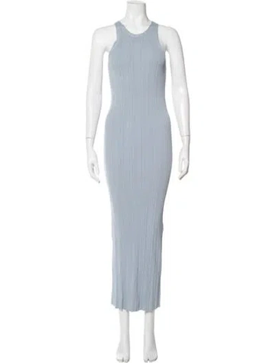 Pre-owned Totême Crew Neck Long Dress In Blue