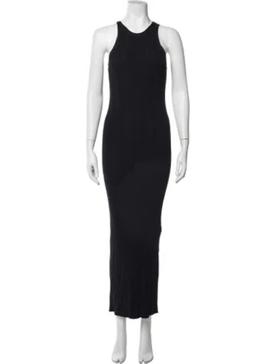 Pre-owned Totême Crew Neck Long Dress In Blue