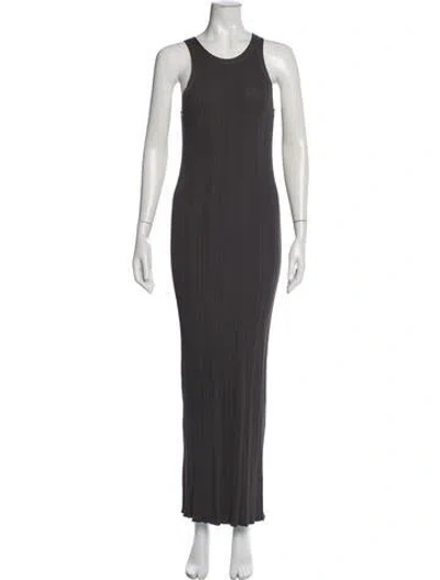 Pre-owned Totême Crew Neck Long Dress In Brown