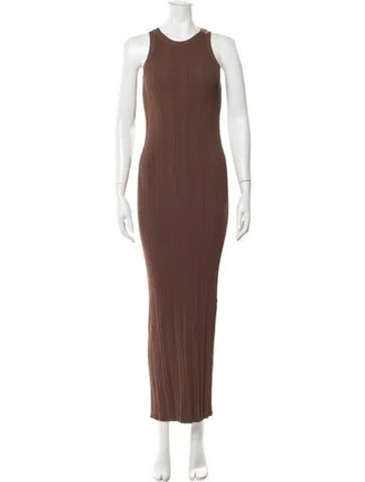 Pre-owned Totême Crew Neck Long Dress In Brown