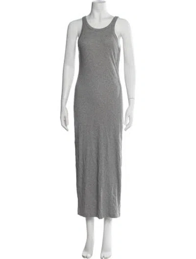 Pre-owned Totême Crew Neck Long Dress In Grey