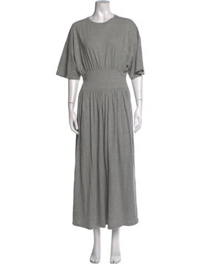 Pre-owned Totême Crew Neck Long Dress In Grey