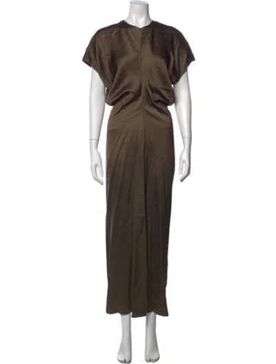 Pre-owned Totême Crew Neck Long Dress In Neutral