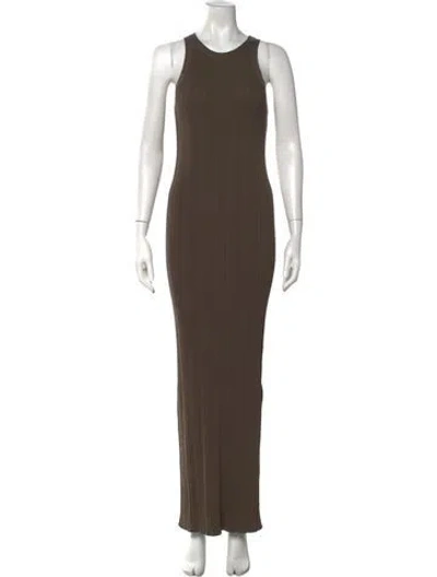 Pre-owned Totême Crew Neck Long Dress In Neutrals