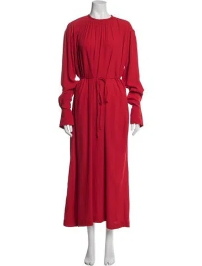 Pre-owned Totême Crew Neck Long Dress In Red