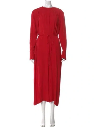 Pre-owned Totême Crew Neck Long Dress W/ Tags In Red