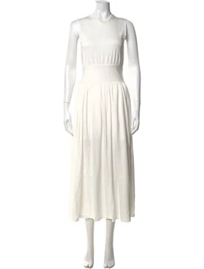 Pre-owned Totême Crew Neck Long Dress W/ Tags In White