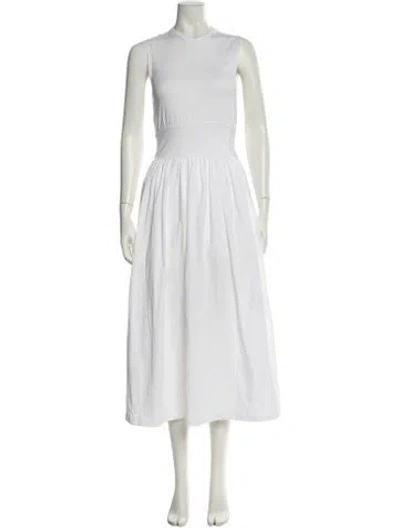 Pre-owned Totême Crew Neck Long Dress In White