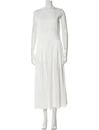 Pre-owned Totême Crew Neck Long Dress In White