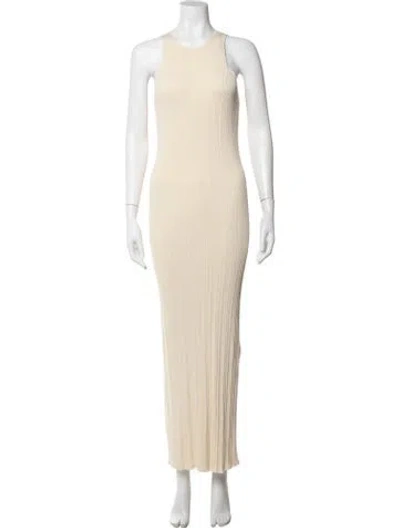 Pre-owned Totême Crew Neck Long Dress In Yellow