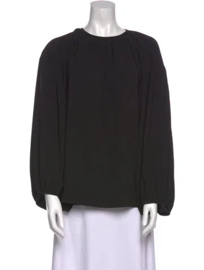 Pre-owned Totême Crew Neck Long Sleeve Blouse In Black