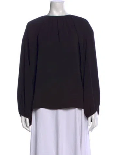 Pre-owned Totême Crew Neck Long Sleeve Blouse In Black