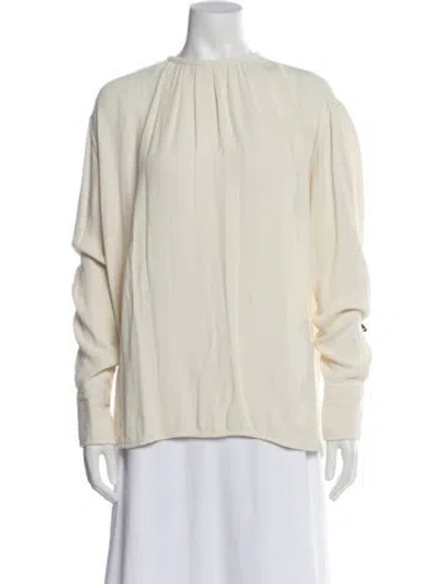 Pre-owned Totême Crew Neck Long Sleeve Blouse In Neutral