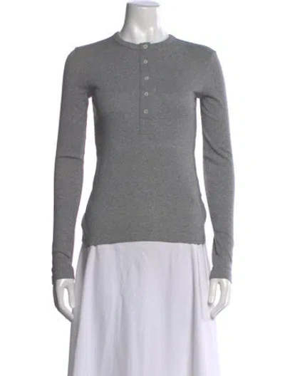 Pre-owned Totême Crew Neck Long Sleeve Polo In Grey