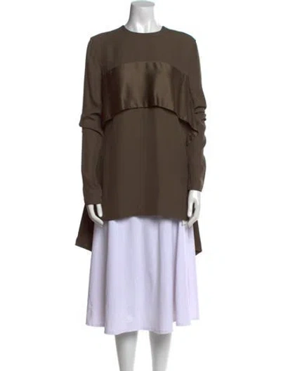 Pre-owned Totême Crew Neck Long Sleeve Tunic In Brown