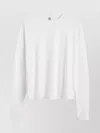 Totême Crew Neck Long Sleeves Cotton Blend T-shirt In White
