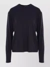 Totême Crew Neck Long Sleeves Plain T-shirt In Black