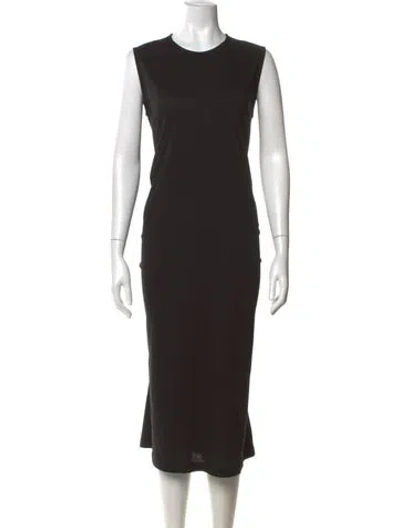 Pre-owned Totême Crew Neck Midi Length Dress In Black