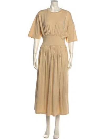 Pre-owned Totême Crew Neck Midi Length Dress In Neutral