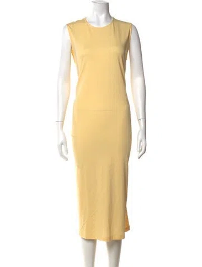 Pre-owned Totême Crew Neck Midi Length Dress W/ Tags In Yellow