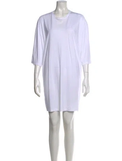 Pre-owned Totême Crew Neck Mini Dress In White