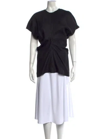 Pre-owned Totême Crew Neck Short Sleeve Top In Black