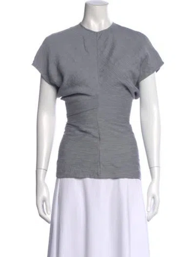 Pre-owned Totême Crew Neck Short Sleeve Top In Gray