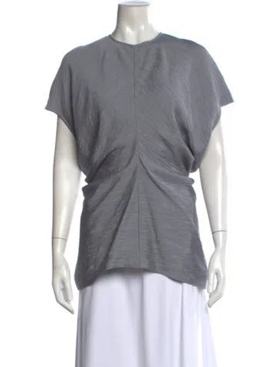 Pre-owned Totême Crew Neck Short Sleeve Top In Gray