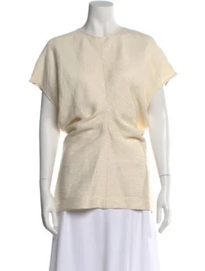 Pre-owned Totême Crew Neck Short Sleeve Top In Neutral