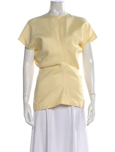 Pre-owned Totême Crew Neck Short Sleeve Top In Yellow