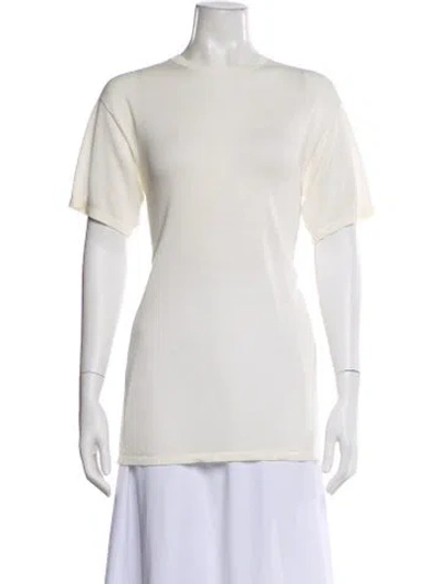Pre-owned Totême Crew Neck Short Sleeve T-shirt In Neutral