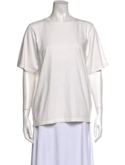Pre-owned Totême Crew Neck Short Sleeve T-shirt In White